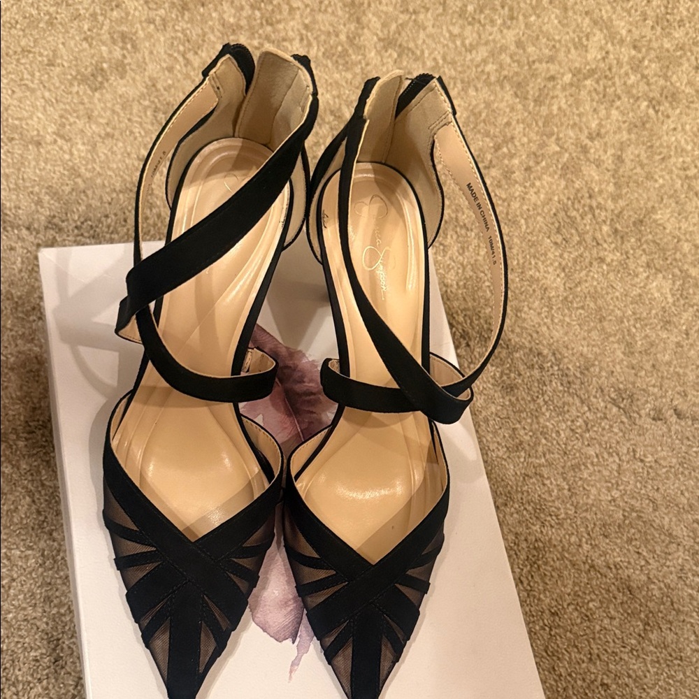 Jessica Simpson Black Strappy Heels